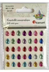 Kryształki samoprzylepne Łezki mix 35szt
