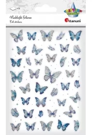 Naklejki foliowe Motyle niebieskie i holograficzne
