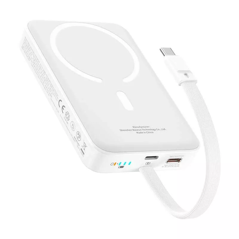 Baseus  Magnetyczny Powerbank Mini 10000mAh 30W Edycja Bayern Biały