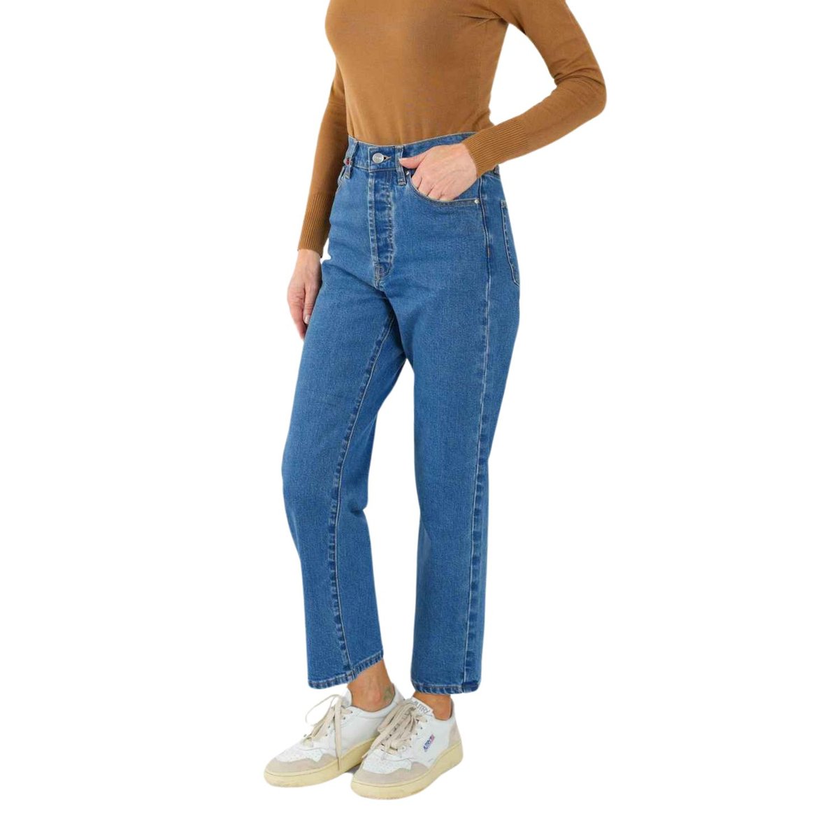 Spodnie damskie jeansowe F.A.M. Paris Pola jeansy bawełniane-W25