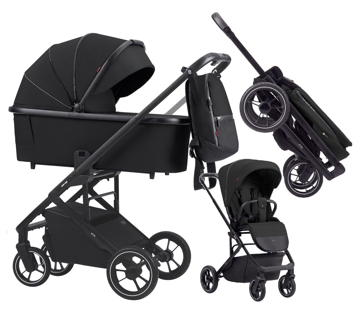 Wózek wielofunkcyjny 2w1 gondola i spacerówka ALFA Carrello Black