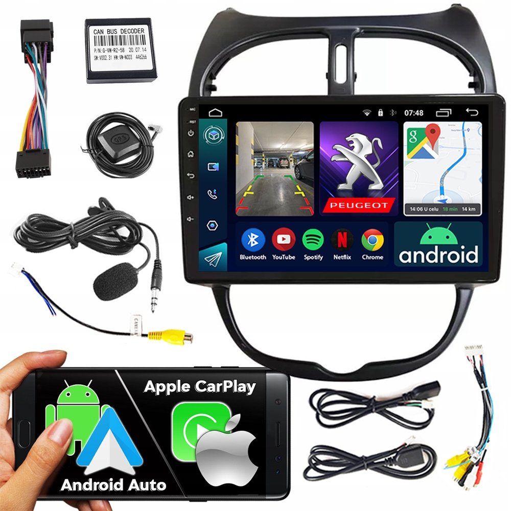 Radio samochodowe NCS RS-305 PEUGEOT 206 206CC 2002-2010 Android nawigacja