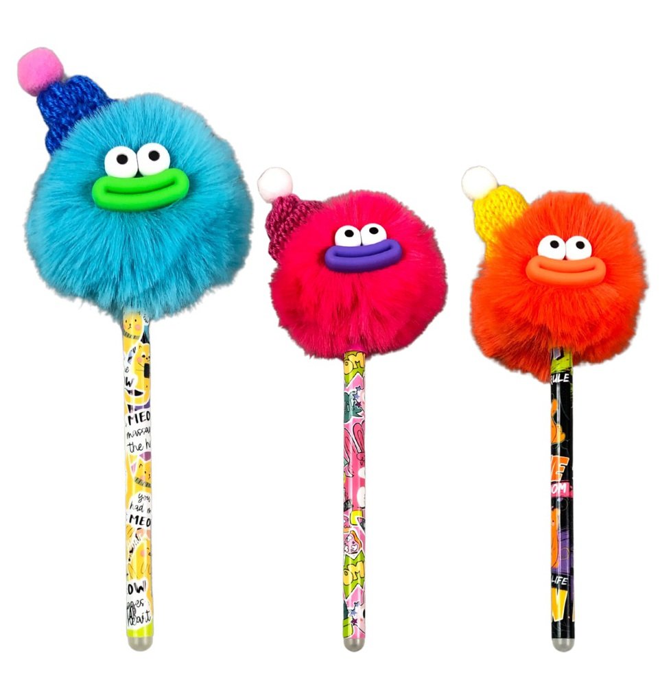 Długopis wymazywalny Monster pompon z czapką Colorino