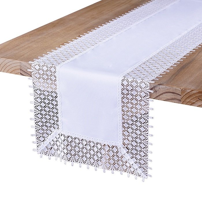 Bieżnik elegancki z gipiurą 50x100 053 biały