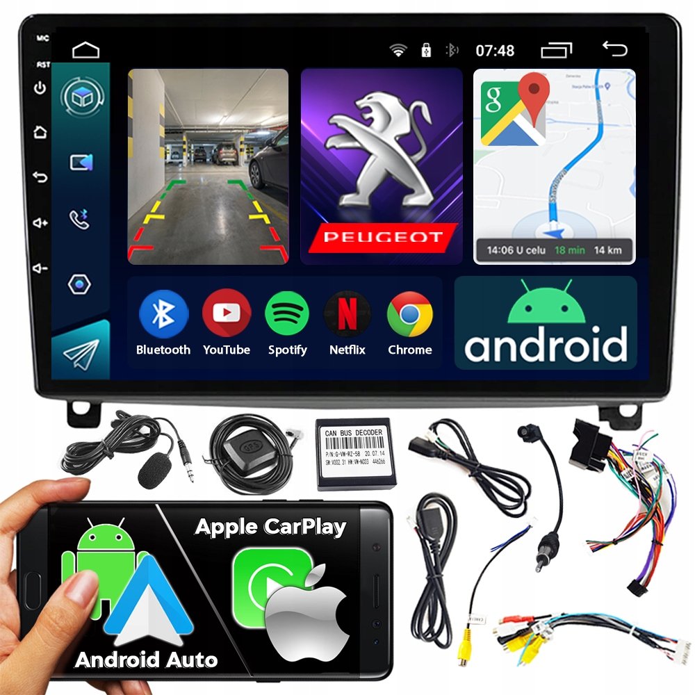 Radio samochodowe 2DIN NCS RS-305 PEUGEOT 407 2004-2011 Android nawigacja