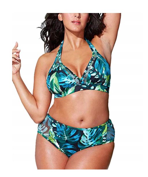 Strój kąpielowy plus size z wysokim stanem : Rozmiar - XL