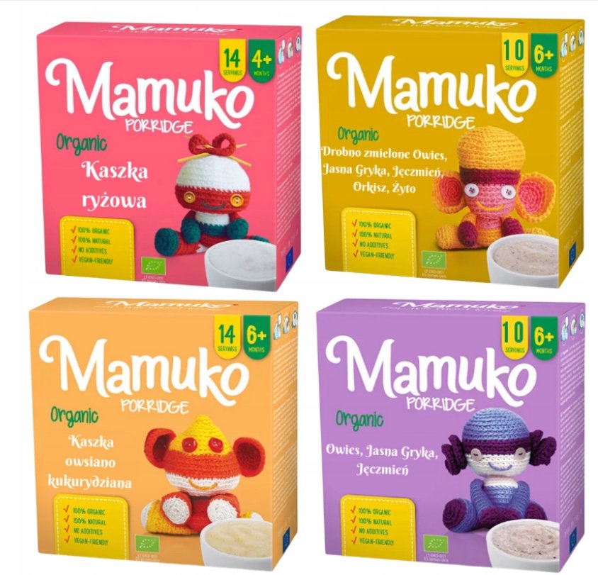 Kaszka bezmleczna Mamuko Kaszka Organiczna Owsiana 200 g + 3 inne produkty