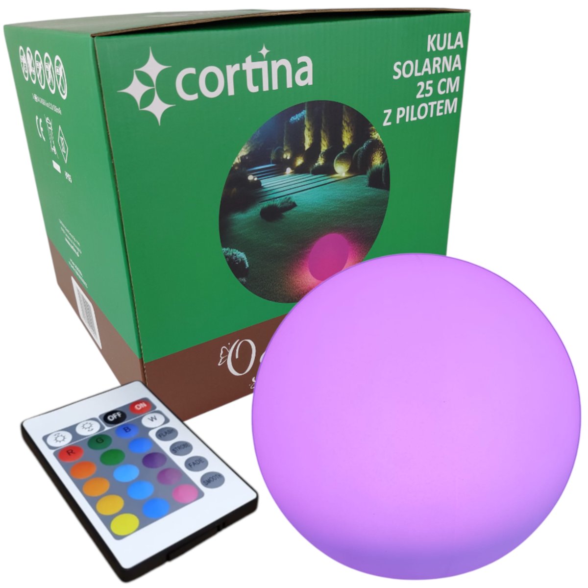 LAMPA SOLARNA DO OGRODU KULA 25 CM PILOT DEKORACYJNA OZDOBNA OGRODOWA KULKA
