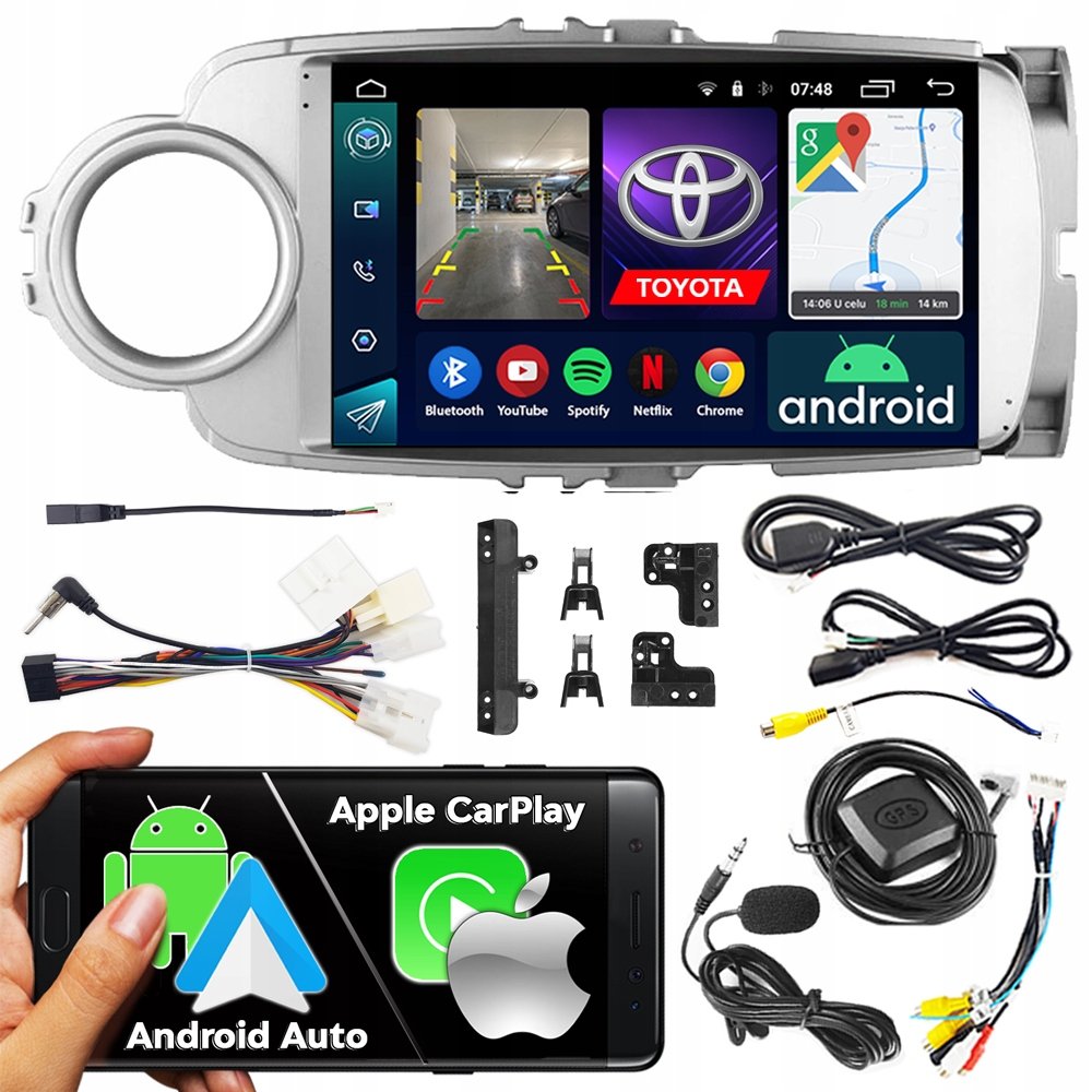 Radio samochodowe NCS RS-305 TOYOTA YARIS 3 III 2011-2020 silver szary Android