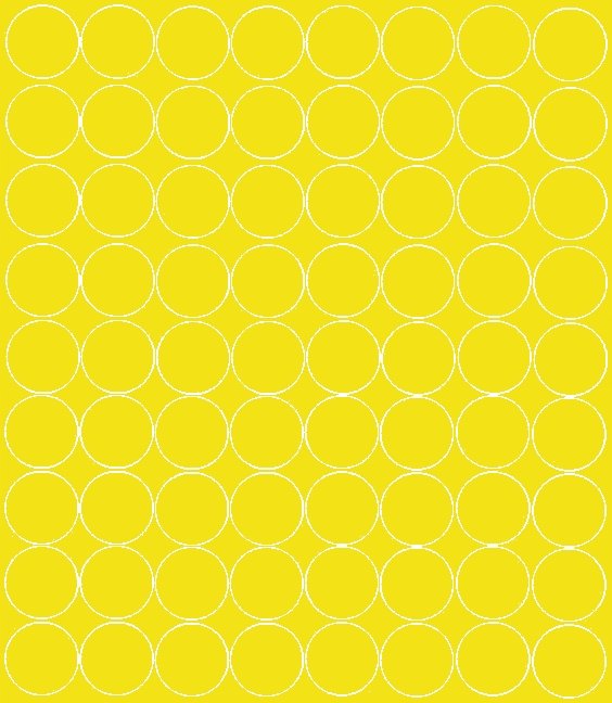 NAKLEJKA KOŁA 5 cm NAKLEJKI KÓŁKA GROCHY KROPKI 72 SZTUKI ŻÓŁTY MATOWY