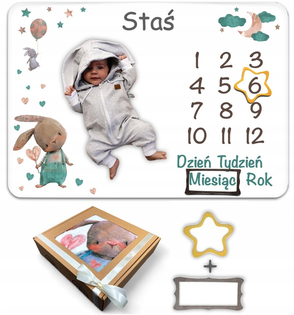 FOTOKOCYK Z IMIENIEM DZIECKA NA KOCYKU GOTOWY PREZENT DLA PRZYSZŁEJ MAMY