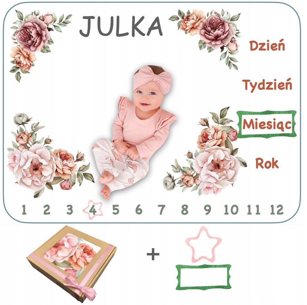 FOTO KOCYK DLA DZIEWCZYNKI Z IMIENIEM DZIECKA NA KOCYKU ZAPAKOWANY PREZENT