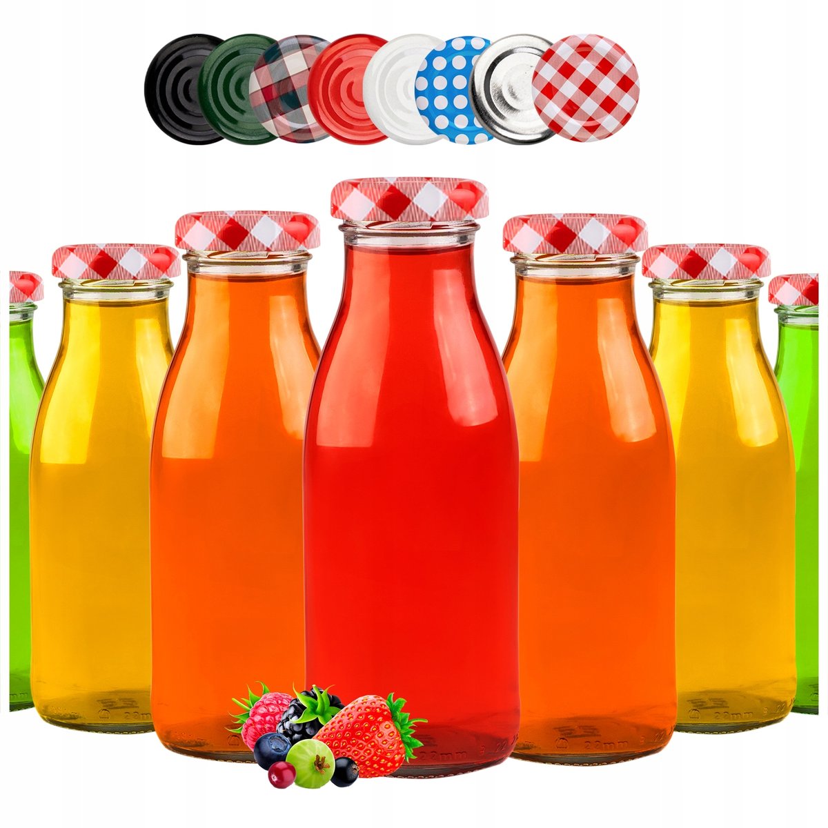 50x BUTELKI SZKLANE SOK 250 ML NA SOKI BIMBER WODĘ NALEWKI MLEKO + WIECZKA