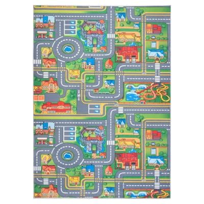 DYWAN DZIECIĘCY FLANEL PRINTED ULICZKI ANTYPOŚLIZGOWY SPÓD