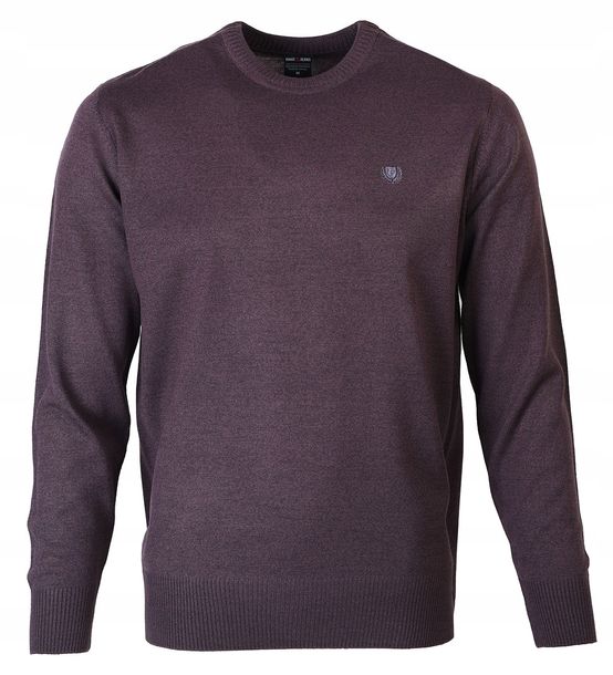 SWETER Męski Klasyczny Gładki ŚLIWKOWY XL Pako Jeans