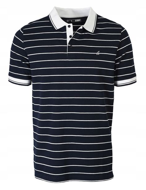POLO koszulka męska bawełna GRANAT w paski VELVET