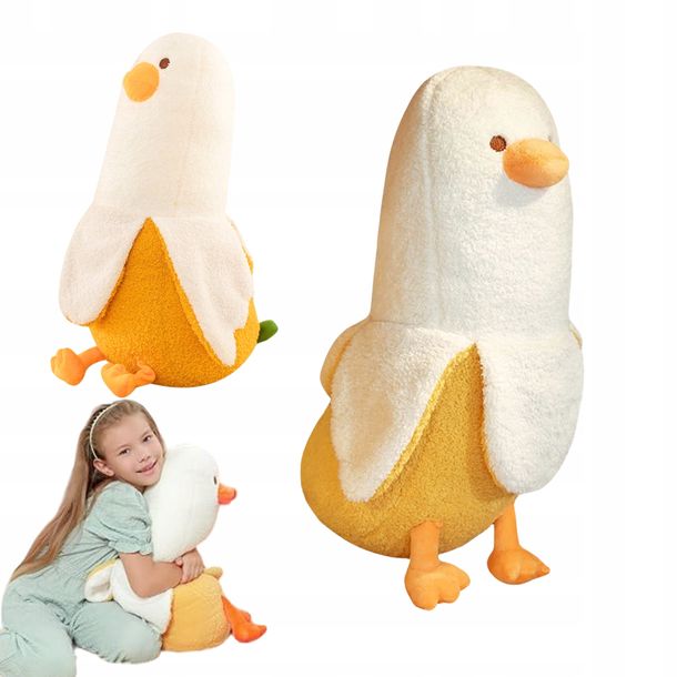 Kaczka Bananowa Poduszka Pluszowa Zabawka MASKOTKA MIŚ PRZYTULANKA 50cm