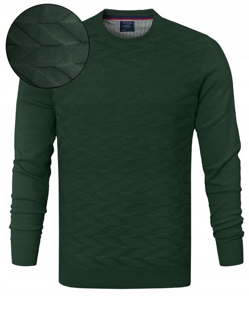Elegancki SWETER Męski Klasyczny ZIELONY Bawełniany XL Pako Jeans