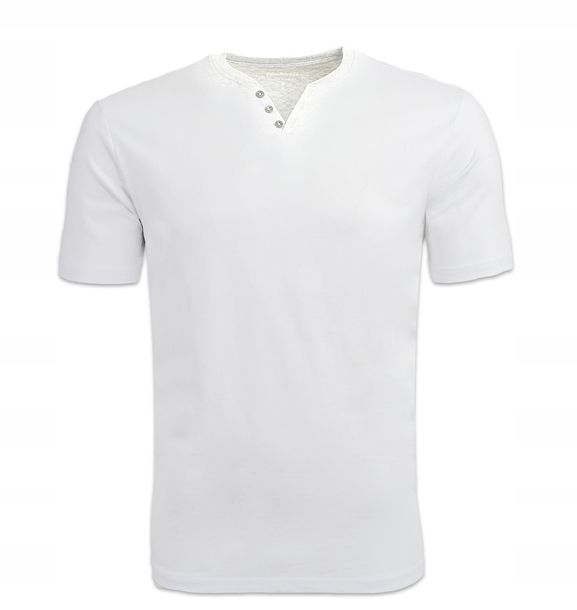 T-SHIRT BIAŁY koszulka męska w serek BASIC bawełniana XXXL Pako Jeans