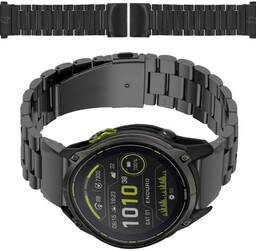 Bizon Pasek ze stali nierdzewnej Strap Watch Aura 26 mm do smartwatcha, czarny
