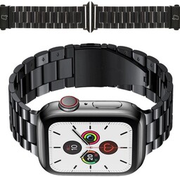 Bizon Pasek ze stali nierdzewnej Strap Watch Aura do Apple Watch 41/40/38 mm, czarny
