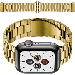 Bizon Pasek ze stali nierdzewnej Strap Watch Aura do Apple Watch 41/40/38 mm, złoty