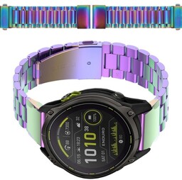 Bizon Pasek ze stali nierdzewnej Strap Watch Aura 26 mm do smartwatcha, tęczowy