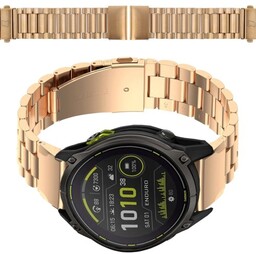 Bizon Pasek ze stali nierdzewnej Strap Watch Aura 26 mm do smartwatcha, różowozłoty
