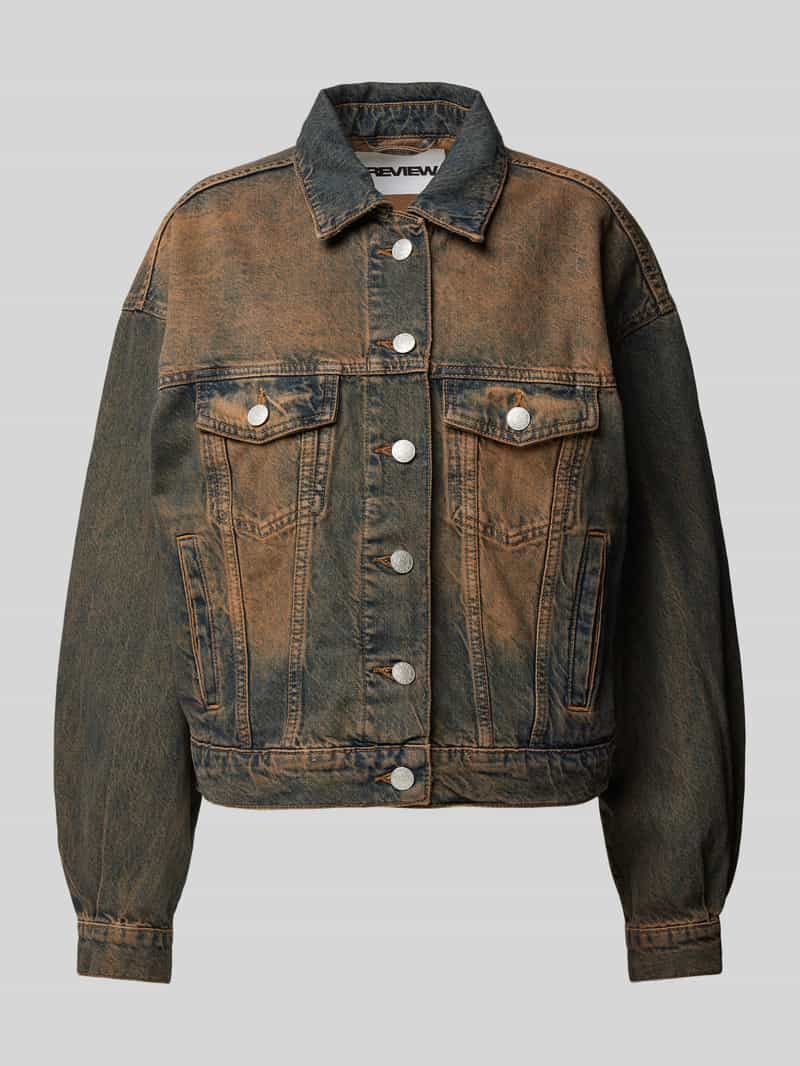 Kurtka jeansowa z wykładanym kołnierzem