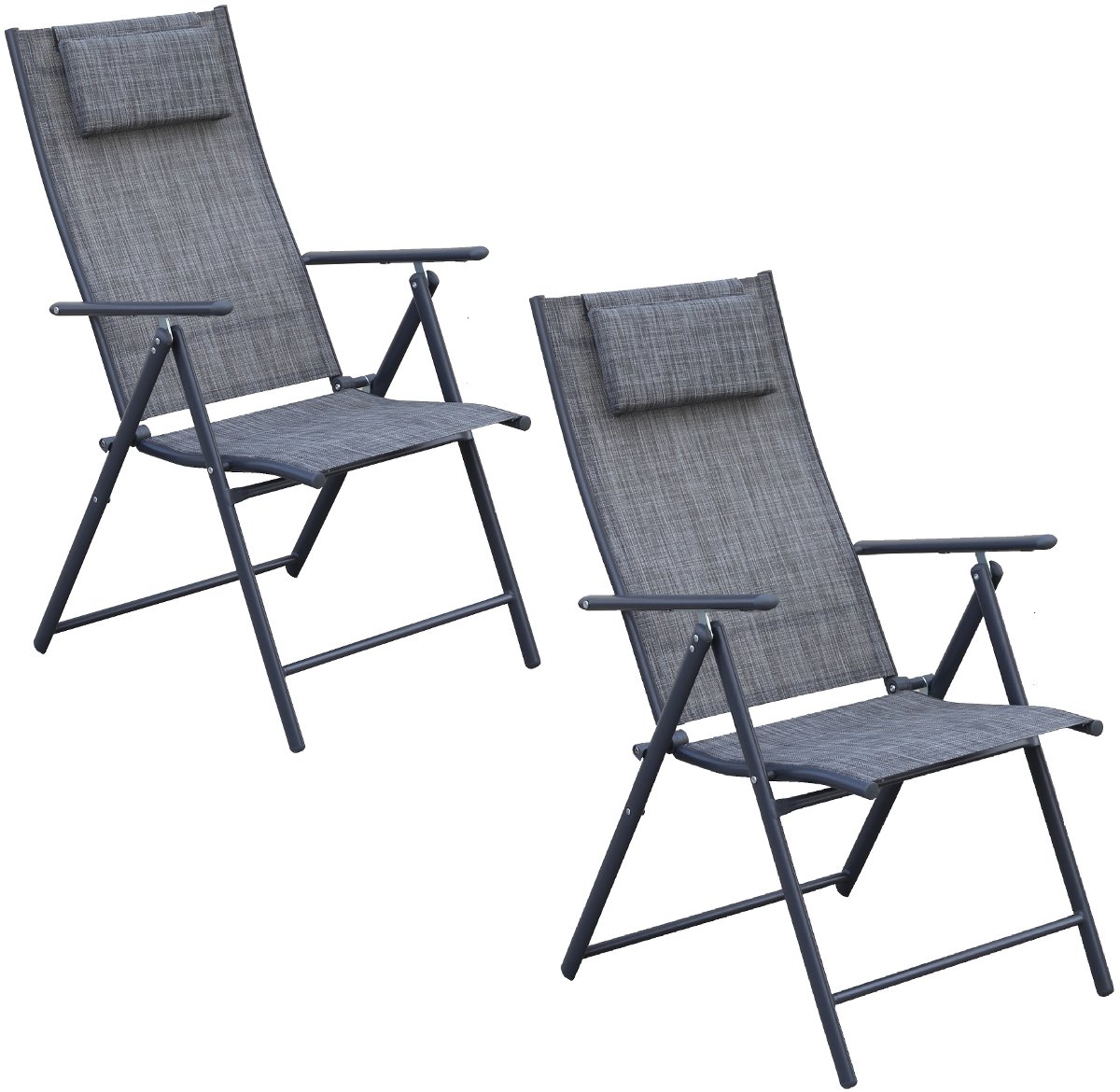KRZESŁO OGRODOWE 57x68x106CM 2xTEXTLINE 7-POZYCYJNE Z ZAGŁÓWKIEM KPL.2SZT