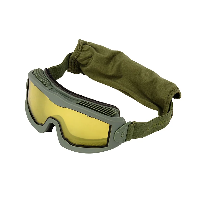 Gogle taktyczne Lancer Tactical AERO Pojedyńcze OD Green Yellow