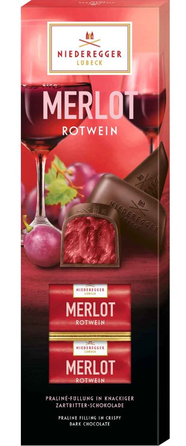 NIEDEREGGER Merlot praliny Gorzka czekolada Wino 100g