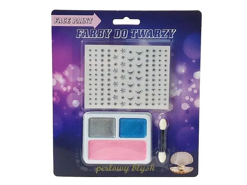 Farby do malowania twarzy perłowe z naklejkami - ADAR