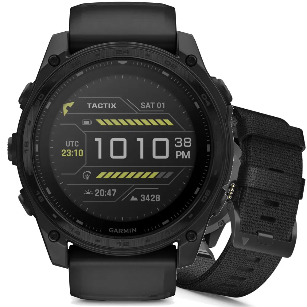 Garmin Tactix 8 SOLAR ELITE 51 mm 010-03407-11 DWA PASKI W ZESTAWIE Czarny