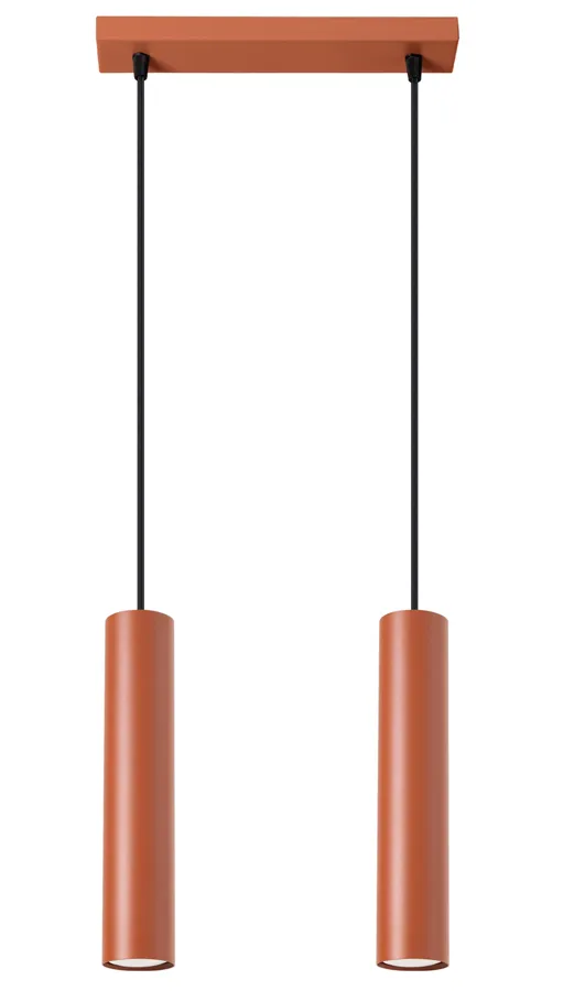Podwójna industrialna czerwona lampa sufitowa - M058 W2-P28