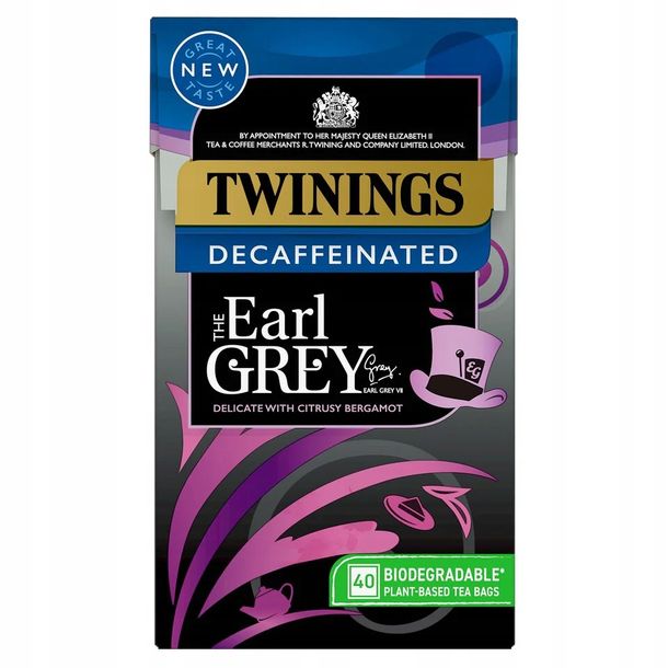 Twinings EARL GREY DECAF 40tb herbata bezkofeinowa UK
