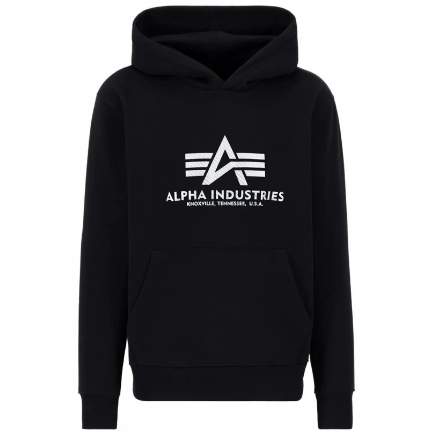 Bluza z kapturem Alpha Industries Basic Carbon 146343 423 - Czarna/Srebrna