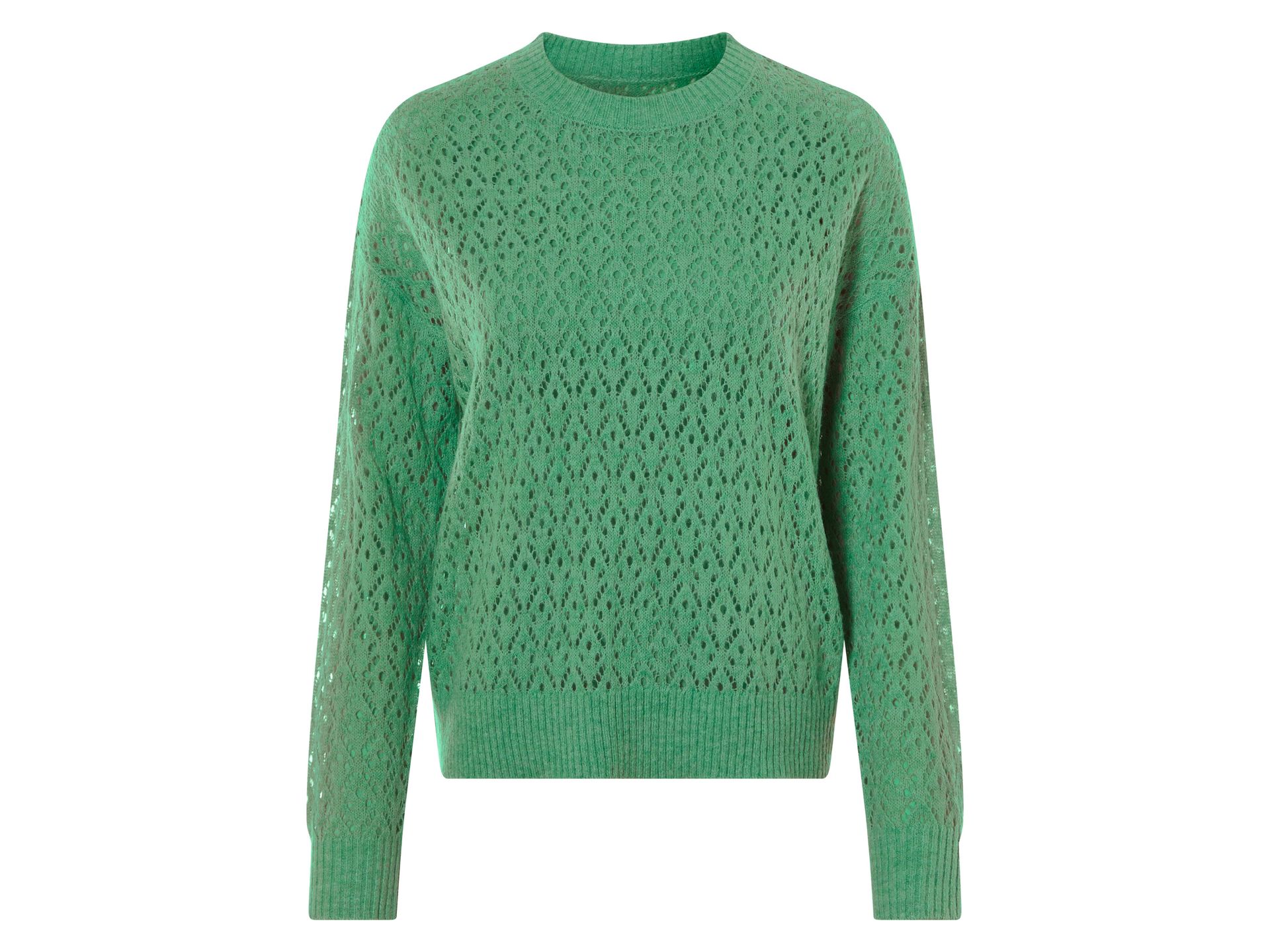 esmara® Sweter ażurowy damski (Zielony, L (44/46))