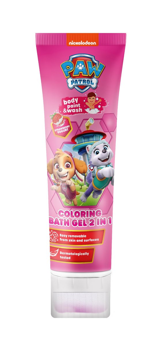 Kids psi patrol żel koloryzujący do kąpieli 2w1 - strawberry yogurt (jogurtowa truskawka) 150 ml