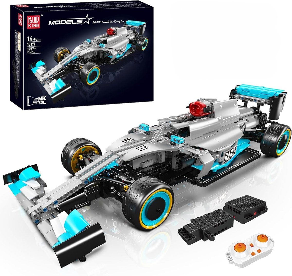 KLOCKI KONSTRUKCYJNE MOULD KING 13171 FORMUŁA BOLID F1 MERCEDES RC 1257EL.