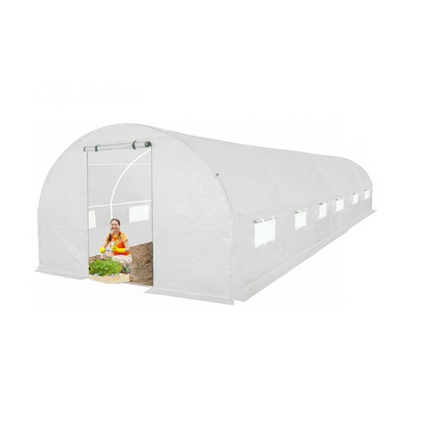 Tunel Foliowy Szklarnia PREMIUM Siatka 3x6m Biały Stelaż 19⌀ Mocny