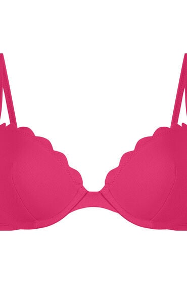 Hunkemöller Góra od bikini push-up z fiszbinami, z falowanym brzegiem, miseczki A – E Różowy