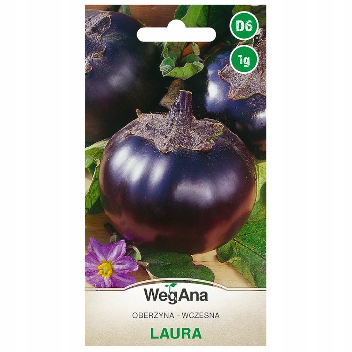 Oberżyna Bakłażan Laura 1g Wczesna Nasiona Wegana