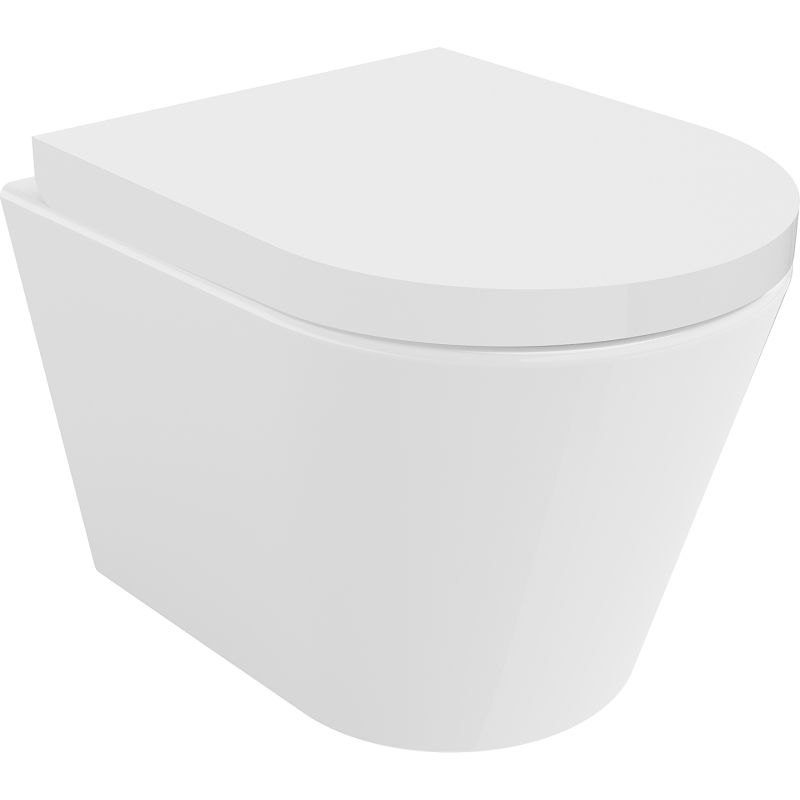 Mexen Rico miska wc Rimless Tornado z deską wolnoopadającą twarda, duroplast, biała połysk - 30720200T