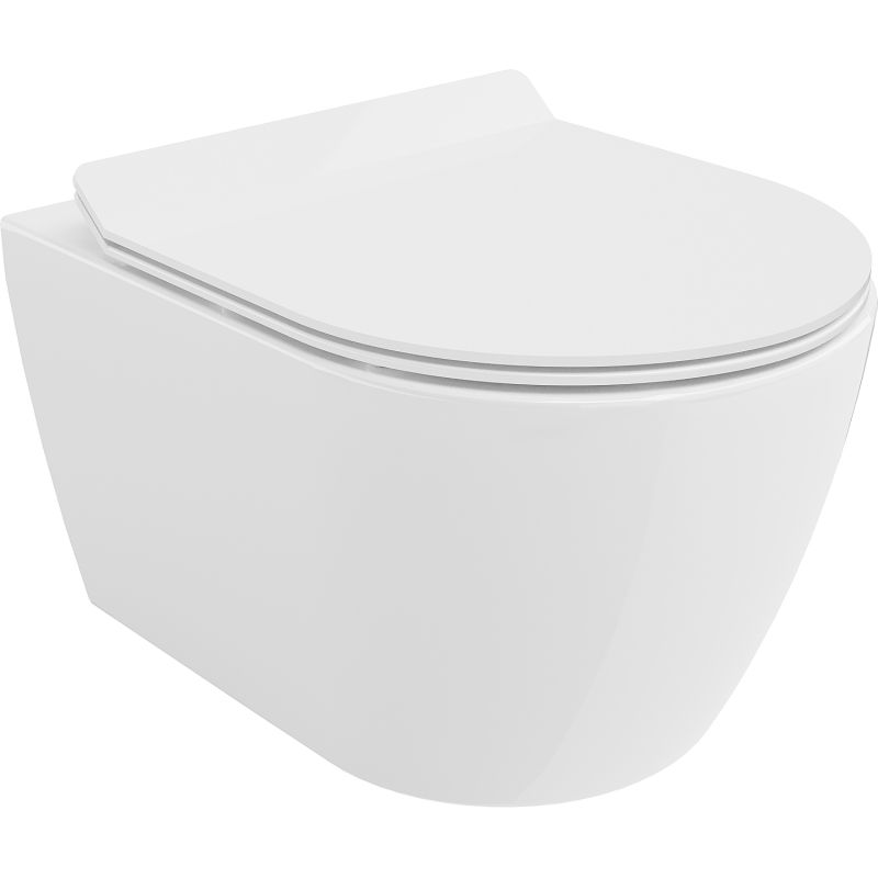 Mexen Carmen miska wc Rimless Tornado z deską wolnoopadającą slim, duroplast, biała połysk - 30880100T