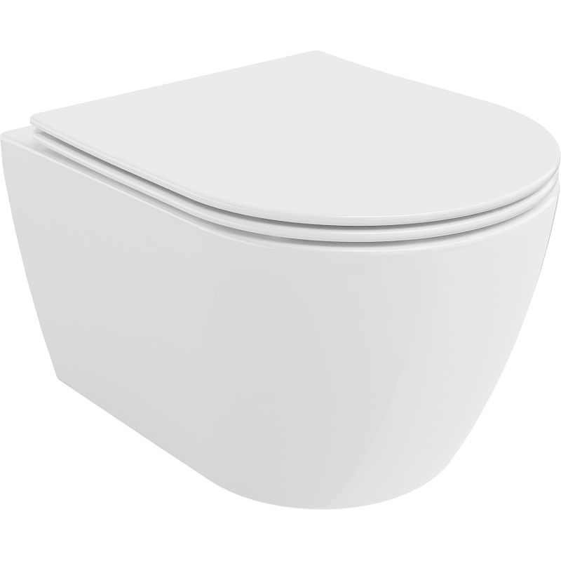Mexen Carmen miska wc Rimless Tornado z deską wolnoopadającą slim, duroplast, biała połysk - 30880400T