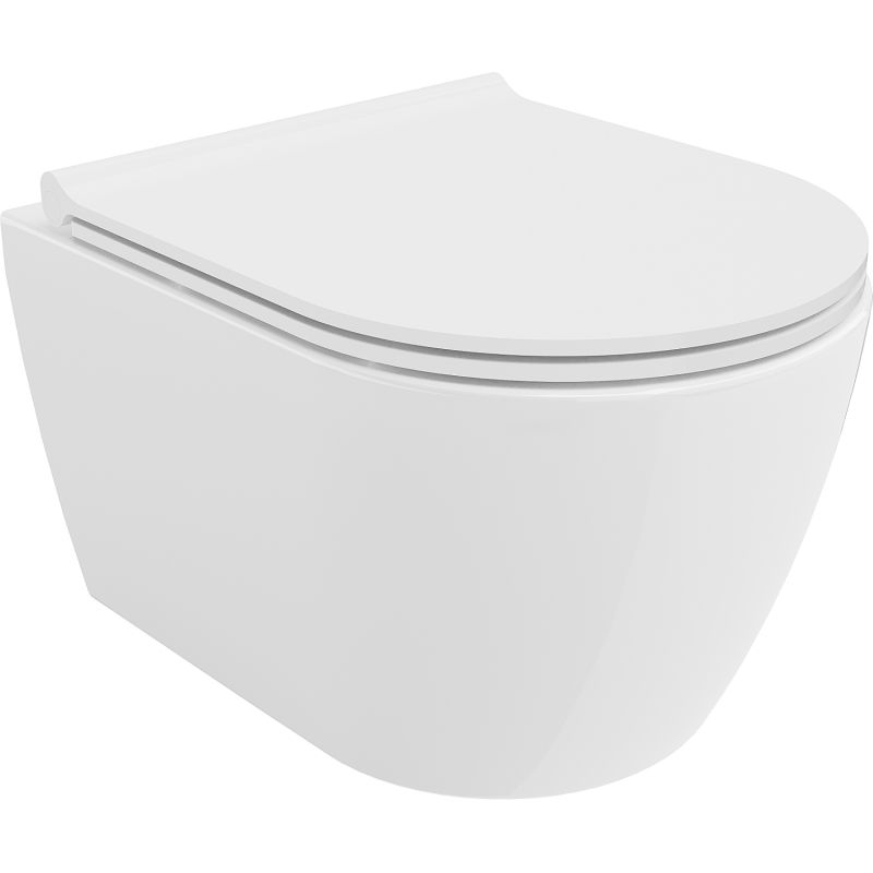 Mexen Carmen miska wc Rimless z deską wolnoopadającą slim, duroplast, biała połysk - 30880500
