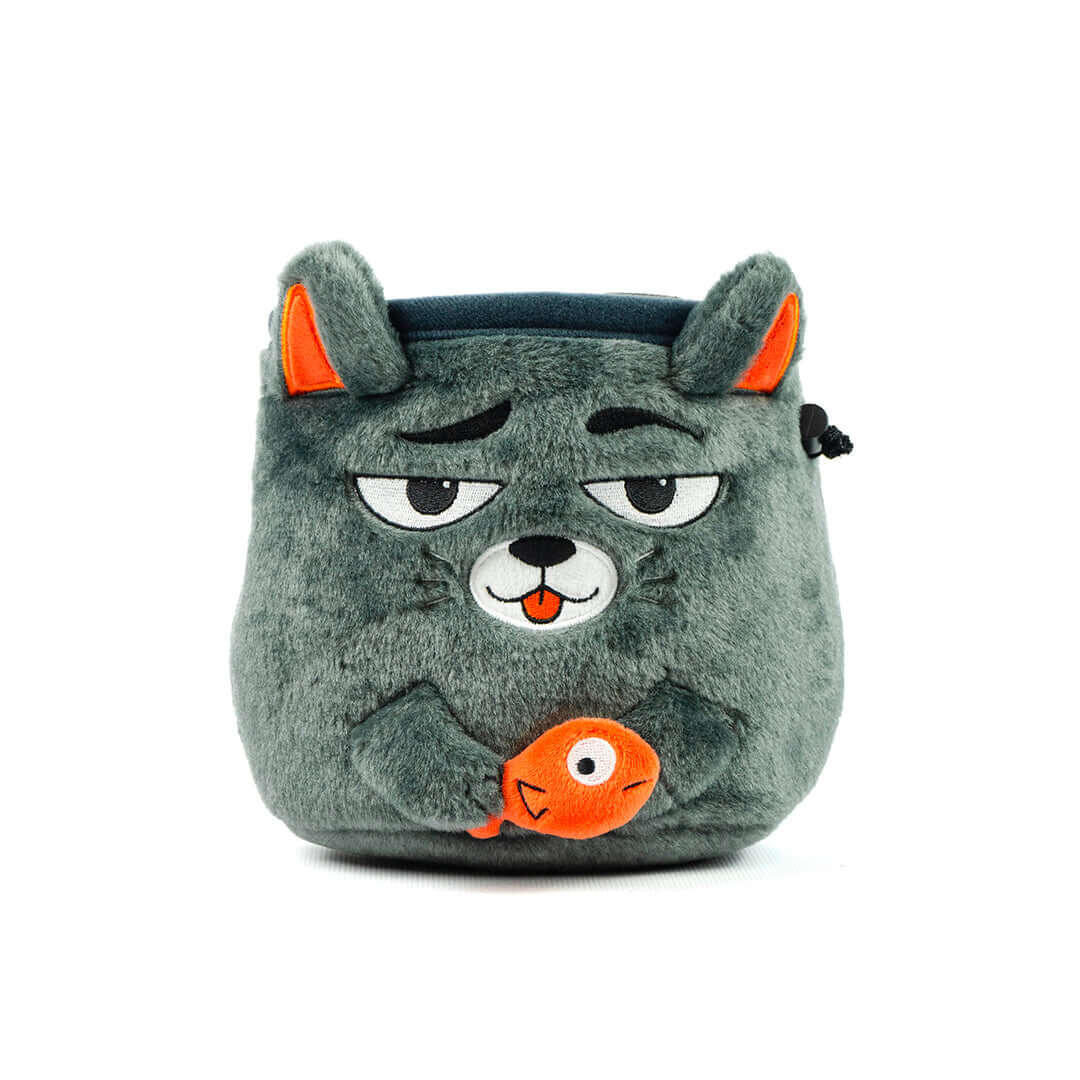 Woreczek na magnezję Y&Y Vertical Chalk Bag - grey cat