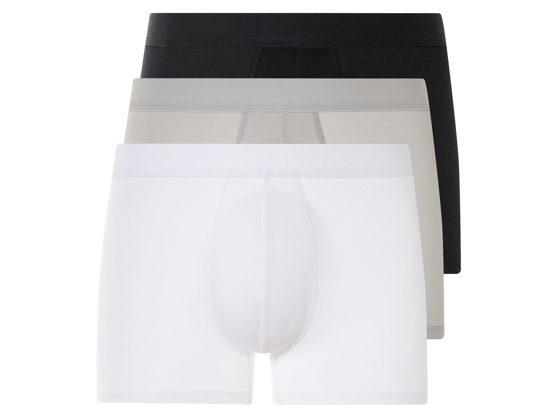 LIVERGY® Bokserki męskie z bawełny, 3 pary (Czarny/jasnoszary/biały, 7/XL)