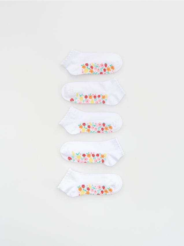 Reserved - Wzorzyste skarpetki stopki 5 pack - biały